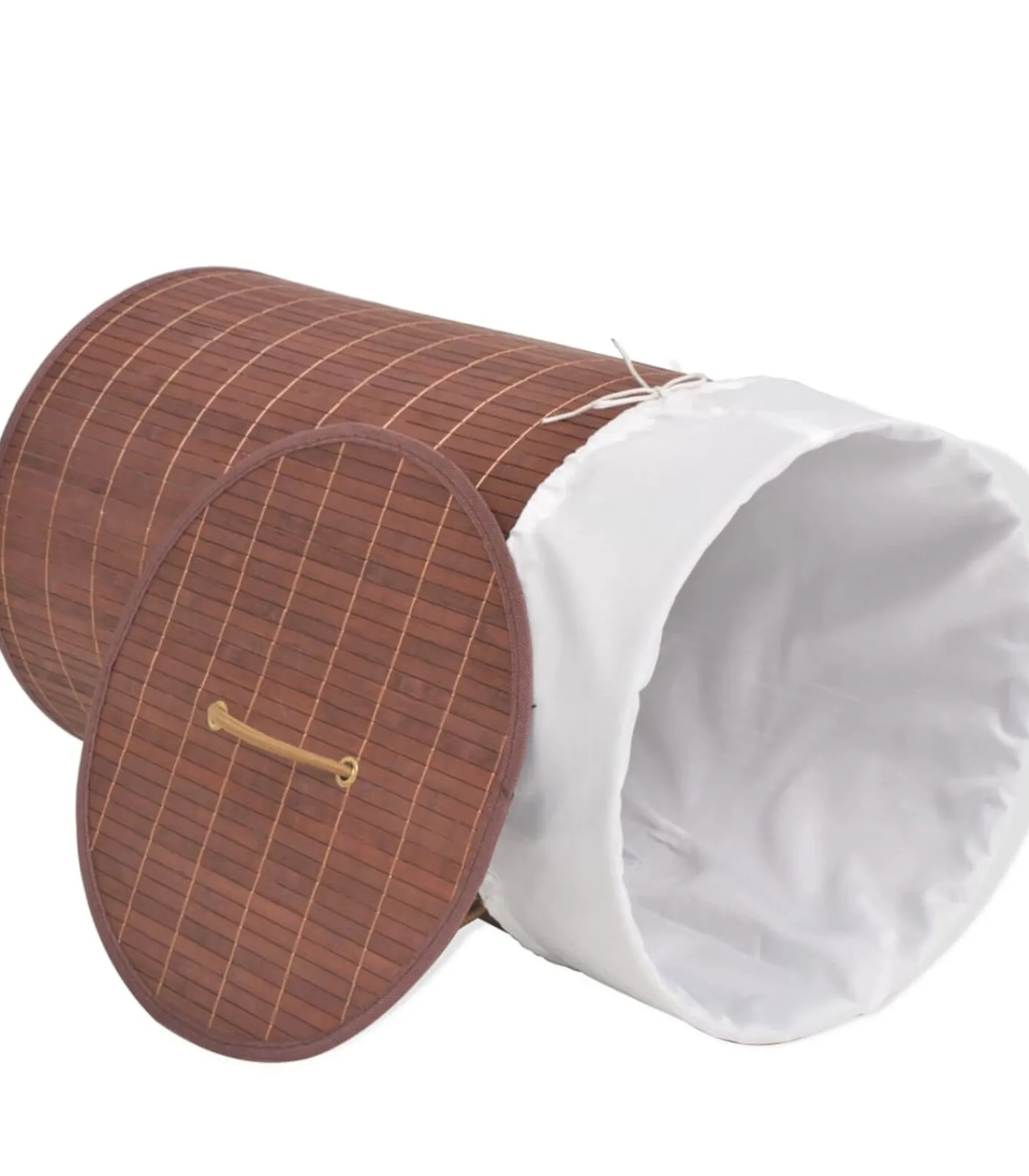 Clearance Wasmand rond bamboe bruin Manden En Bakken