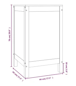 vidaXL Wasmand 44x44x76 cm massief grenenhout