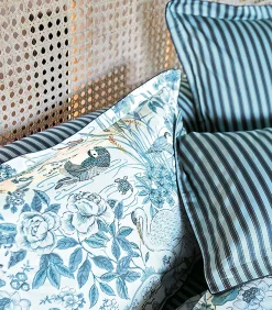 Sanderson WATER GARDEN Bleu - Hoeslaken Satijn katoen