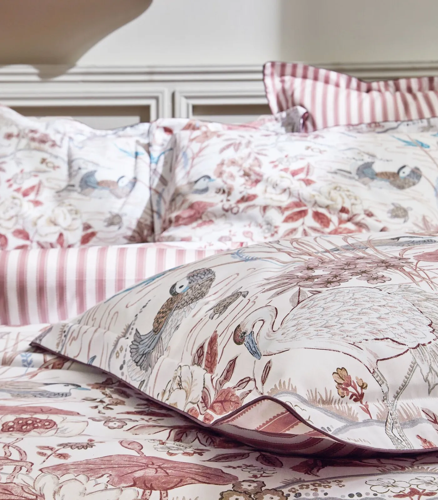 Sanderson WATER GARDEN Rose - Hoeslaken Satijn katoen