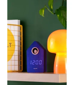 New Wekker Cuckoo Led - Blauw - 9x9x15.8cm Klokken