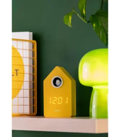 Wekker Cuckoo Led - Geel - 9x9x15.8cm Klokken
