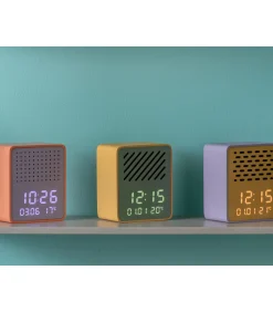 Clearance Wekker Funky Vibes - Heldergeel - 9.5x6.5x11.5cm Klokken