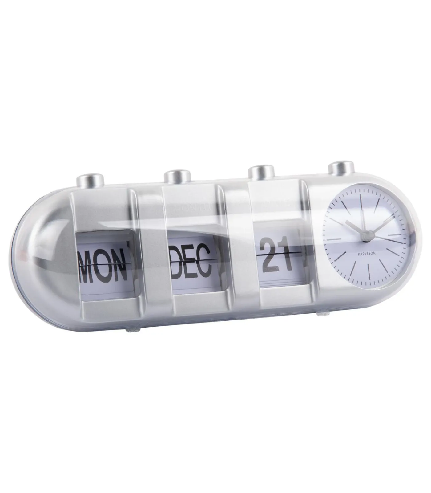 Sale Wekker Retro Tube - Zilver - 9x26x9.3cm Klokken