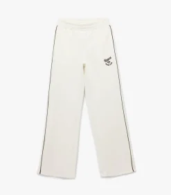 Discount Wijd uitlopende joggingbroek met elastische taille en print DAMES Broeken & Shorts