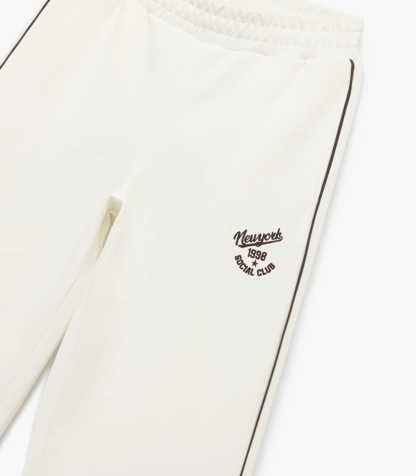 Discount Wijd uitlopende joggingbroek met elastische taille en print DAMES Broeken & Shorts