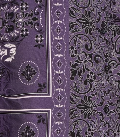 Outlet Wijde pruimkleurige blouse met sjaalprint in twill DAMES Overhemden & Blouses