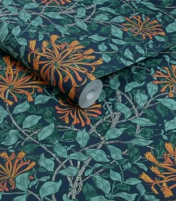 Clearance Vliesbehang - Honeysuckle Tidewater Blue - 1000x52 Wanddecoratie