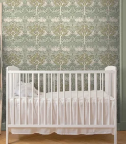 Online Vliesbehang - Brother Rabbit Sage - 1000x52 Wanddecoratie