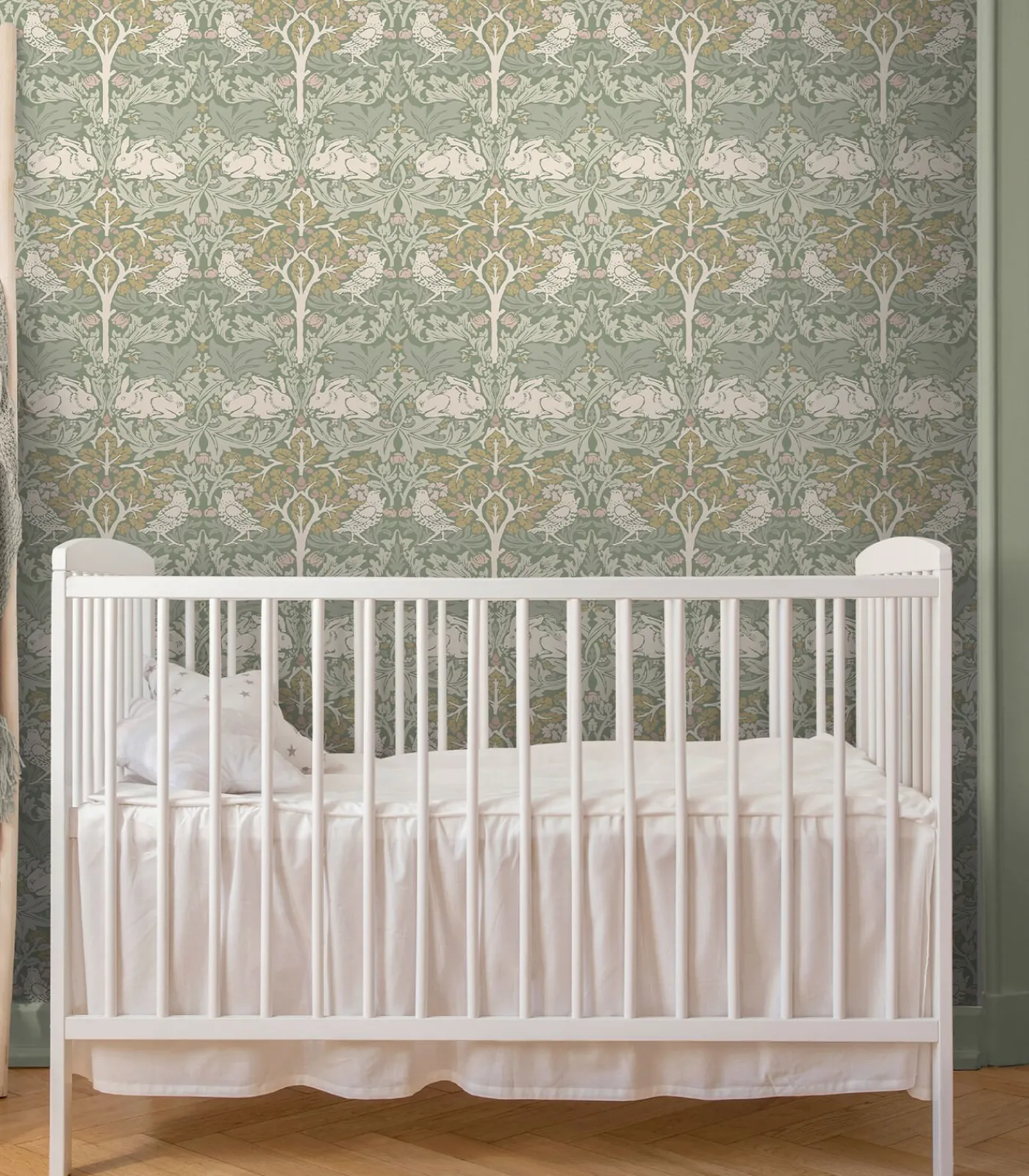 Online Vliesbehang - Brother Rabbit Sage - 1000x52 Wanddecoratie