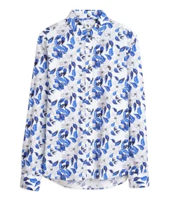 New Wit herenoverhemd met bloemen Heren Hemden