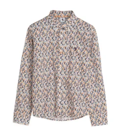 Kinderen J&JOY Wit jongensshirt met veelkleurige bloemenprint