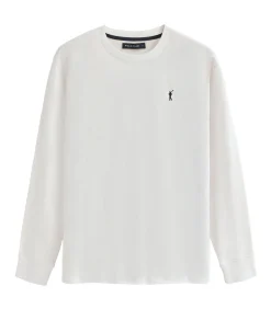 Discount Wit T-shirt met lange mouwen en geborduurd Rigby Go-logo. Heren T-Shirts & Polo's