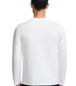 Discount Wit T-shirt met lange mouwen en geborduurd Rigby Go-logo. Heren T-Shirts & Polo's