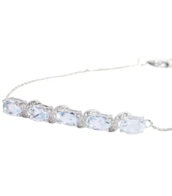 Sale Witgouden armband met diamanten en topaas DAMES Armbanden