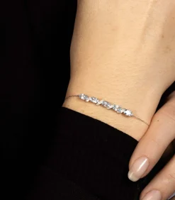 Sale Witgouden armband met diamanten en topaas DAMES Armbanden