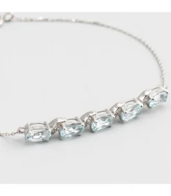 Sale Witgouden armband met diamanten en topaas DAMES Armbanden