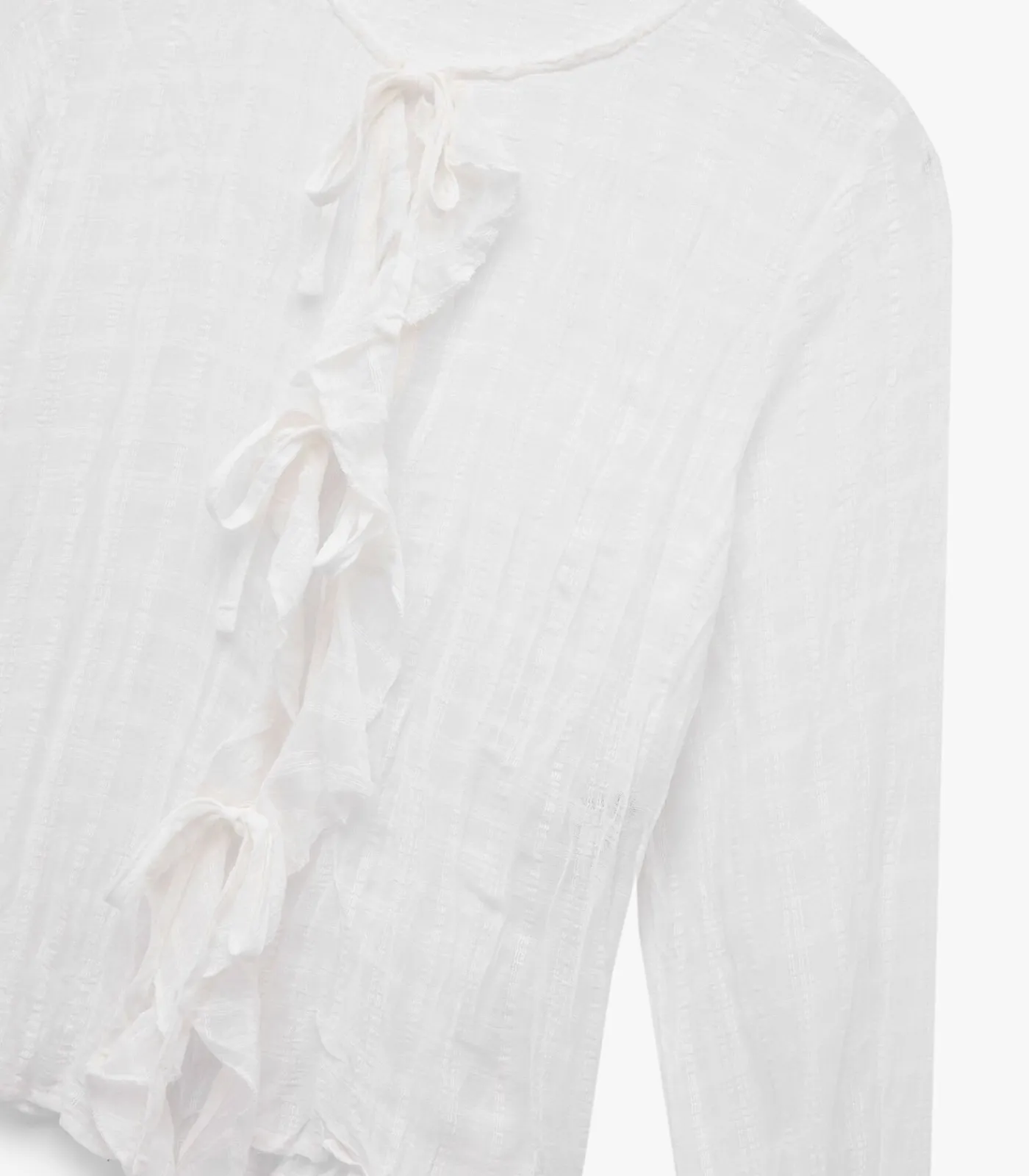 Online Witte Blouse Met Lange Mouwen En Volants DAMES Overhemden & Blouses