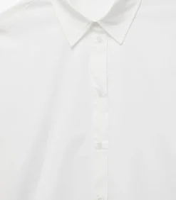 Witte Katoenen Blouse Lange Mouwen DAMES Overhemden & Blouses