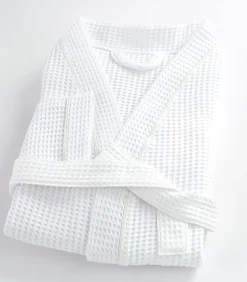 Clearance Witte katoenen honingraatbadjas 3xl DAMES Badjassen