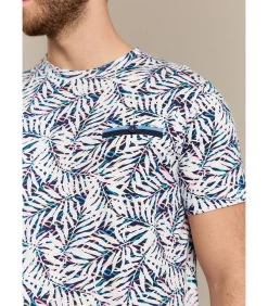 Heren J&JOY Witte T-shirt met bloemenprint