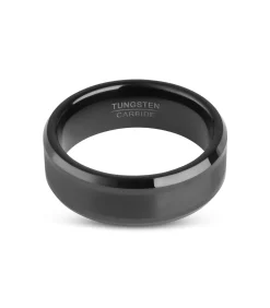 Heren TrendFox Wolfraam Heren Ring - Tungsten - Zwart