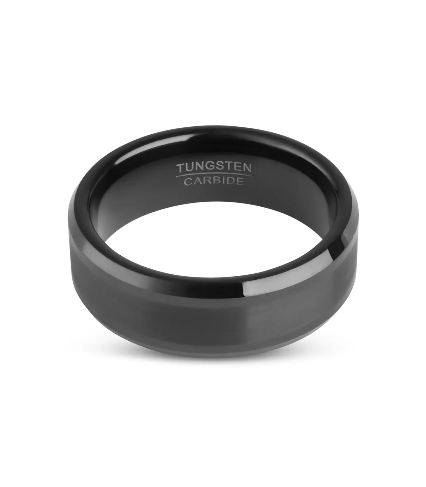 Heren TrendFox Wolfraam Heren Ring - Tungsten - Zwart