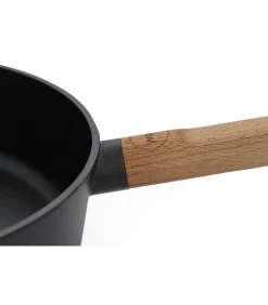 Woll EcoLogic QXR Hapjespan inductie met houten vaste greep - Ø280mm - H 70mm - Zwart