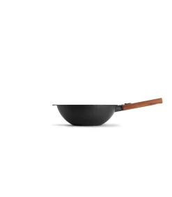 Outlet EcoLogic QXR Wok inductie met houten afneembare greep - Ø280mm - H 100mm - Zwart Potten & Pannen