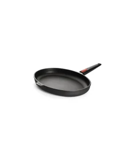 Nowo Titanium Vispan ovaal met afneembare greep - 380x284x50mm - Zwart Potten & Pannen