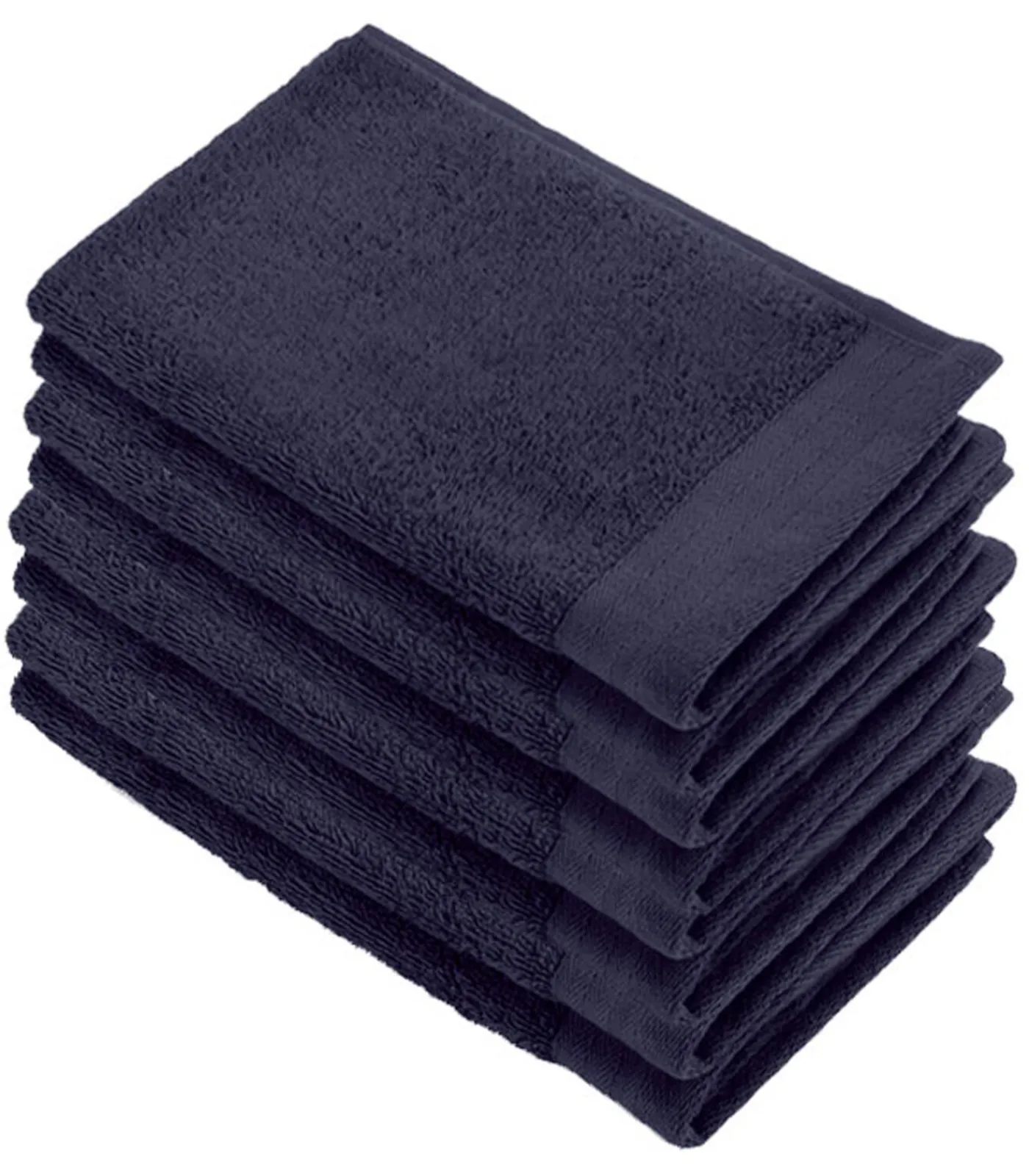 Outlet 8x Soft Cotton Gastendoekjes Navy Handdoeken