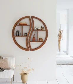 Tikamoon Ying Yang - Wandplank van massief teakhout