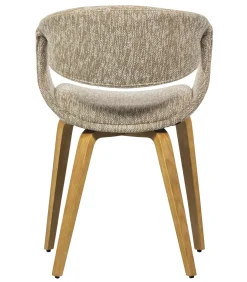 Sale Yossi Eetkamerstoelen Met Houten Naturel Poot - Zand - Set van 6 Stoelen