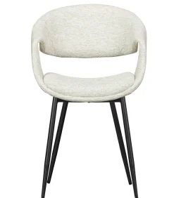 Sale Yossi Eetkamerstoelen Metalen Zwarte Poot - Naturel - Set van 6 Stoelen
