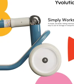 Kinderen Yvolution kinderstep Classic Glider blauw - verstelbaar stuur en opvouwbaar