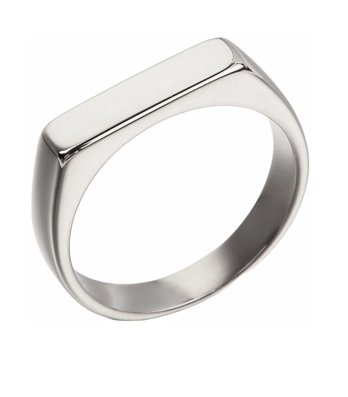 Heren TrendFox Zegelring Smal - Zilver Kleurig - Staal