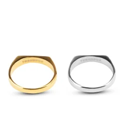 Heren TrendFox Zegelring Smal - Zilver Kleurig - Staal