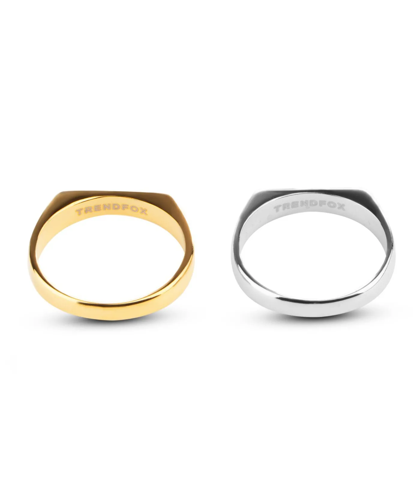 Heren TrendFox Zegelring Smal - Zilver Kleurig - Staal