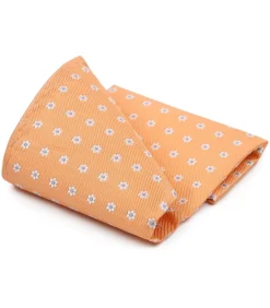 Heren Suitable Zijde Pochet Abrikoos Print Flower