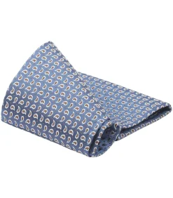 Heren Suitable Zijde Pochet Paisley Donkerblauw