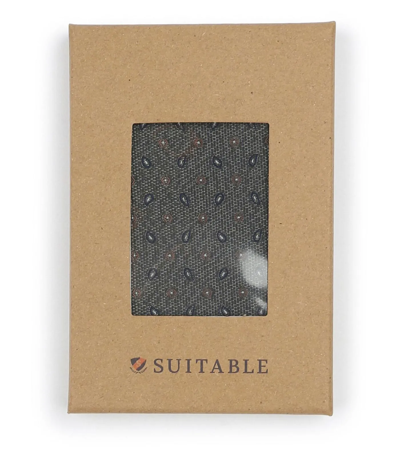 New Zijde Pochet Small Paisley Olive Heren Kostuums & Blazers