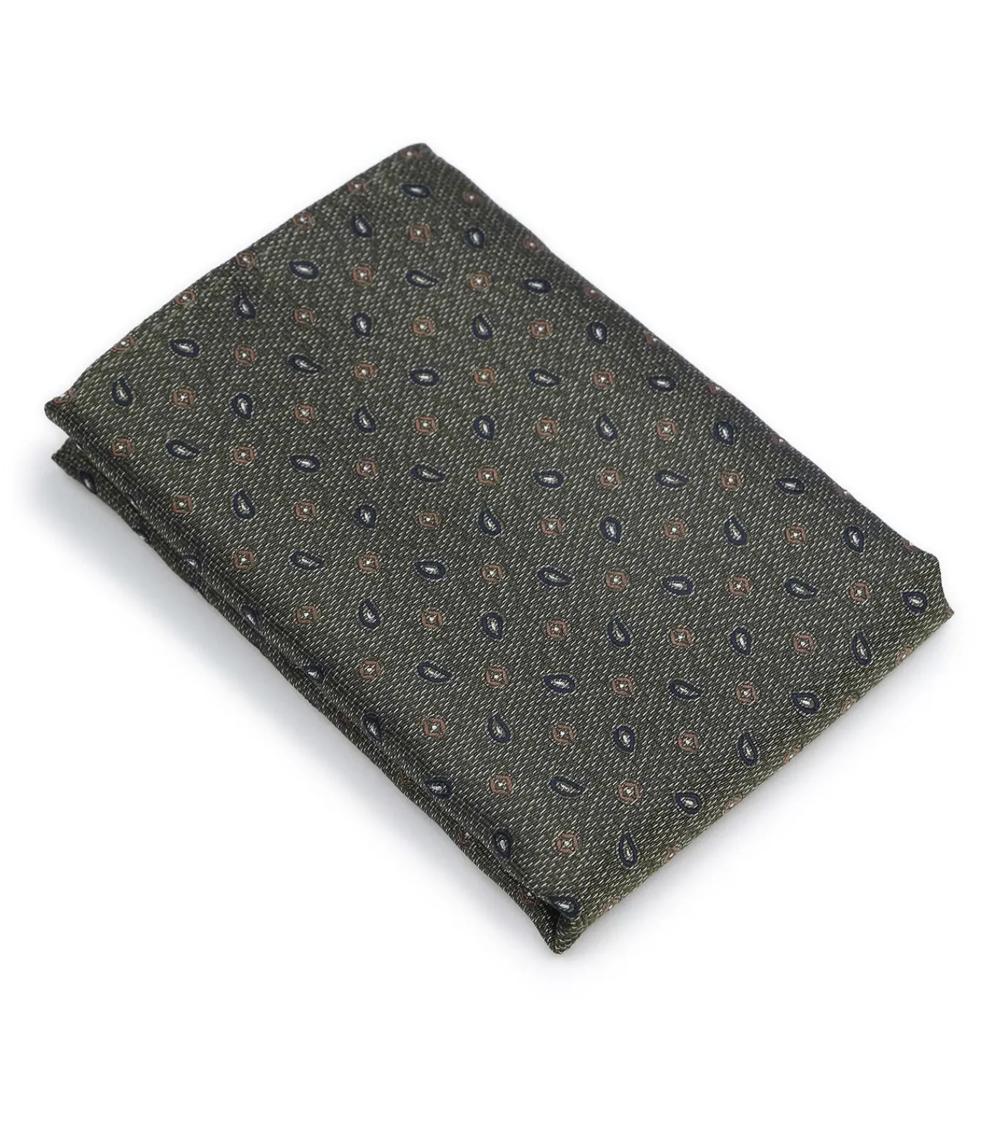 New Zijde Pochet Small Paisley Olive Heren Kostuums & Blazers