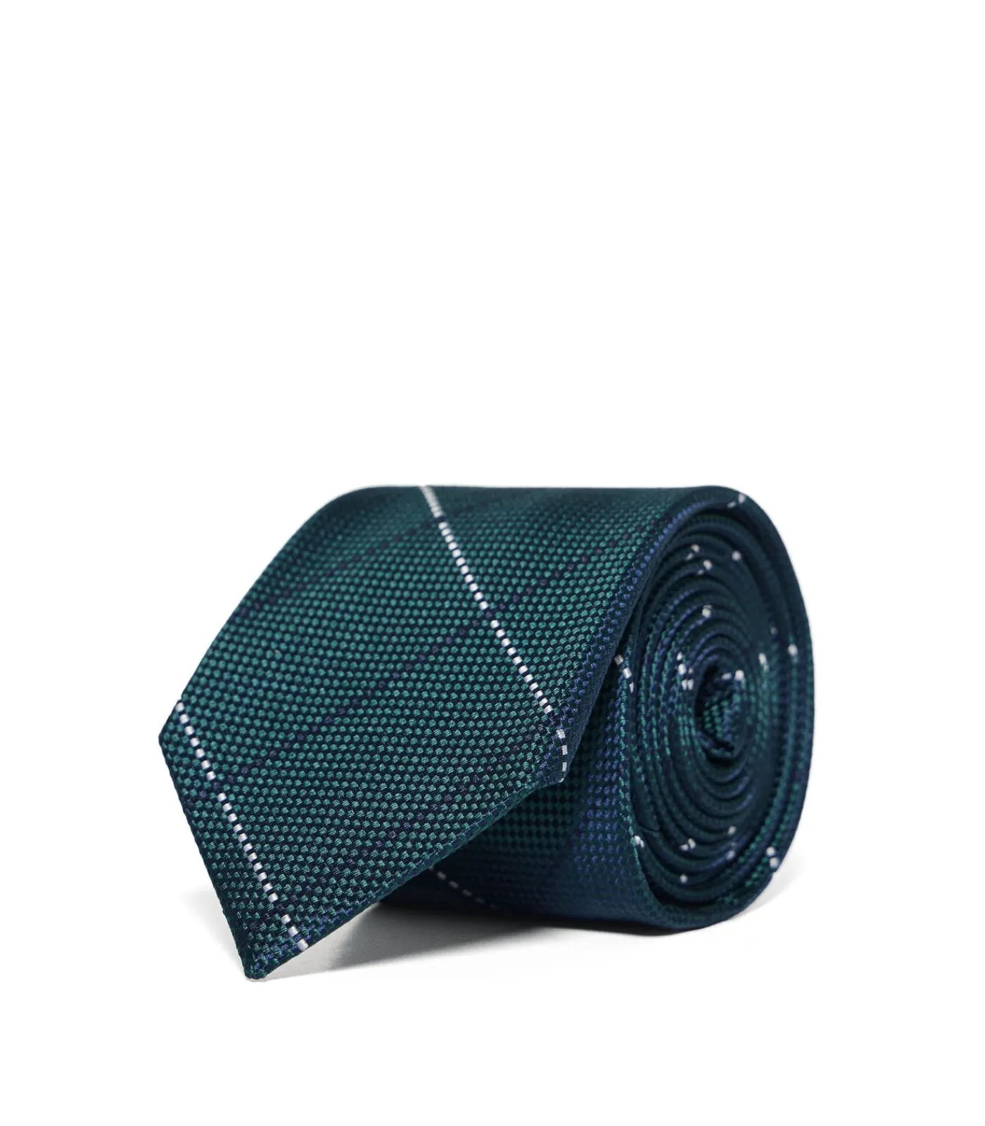 Heren Polo Club Zijden stropdas met ruitpatroon en -logo