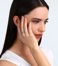 DAMES Bluespirit Zirkoon ring, Zilver 925 Aurora