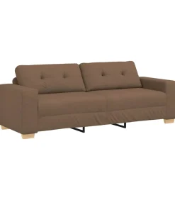 vidaXL 3-Zits Sofa met kussen Bruin Stof