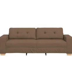 vidaXL 3-Zits Sofa met kussen Bruin Stof