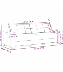 vidaXL 3-Zits Sofa met kussen Crème Stof