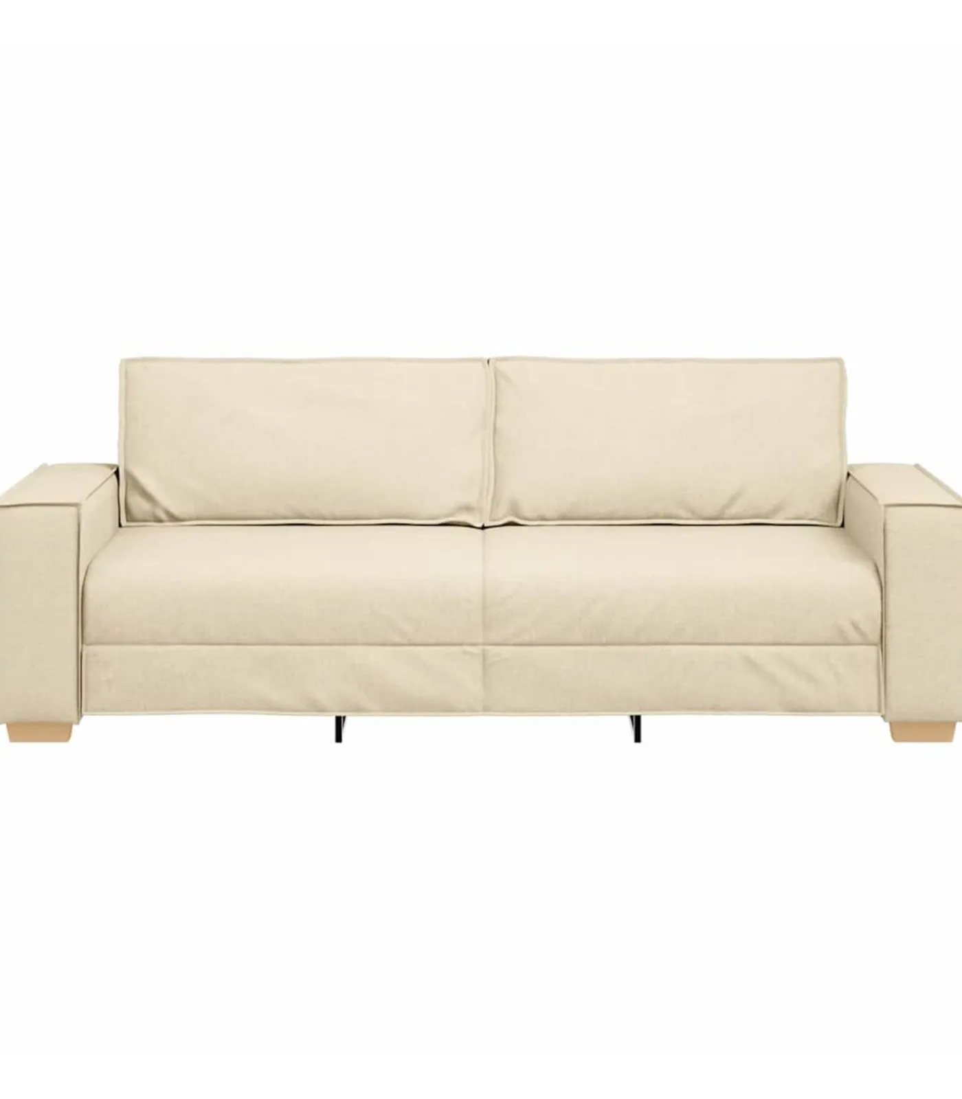 vidaXL 3-Zits Sofa met kussen Crème 220 x 78 x 84 cm Stof