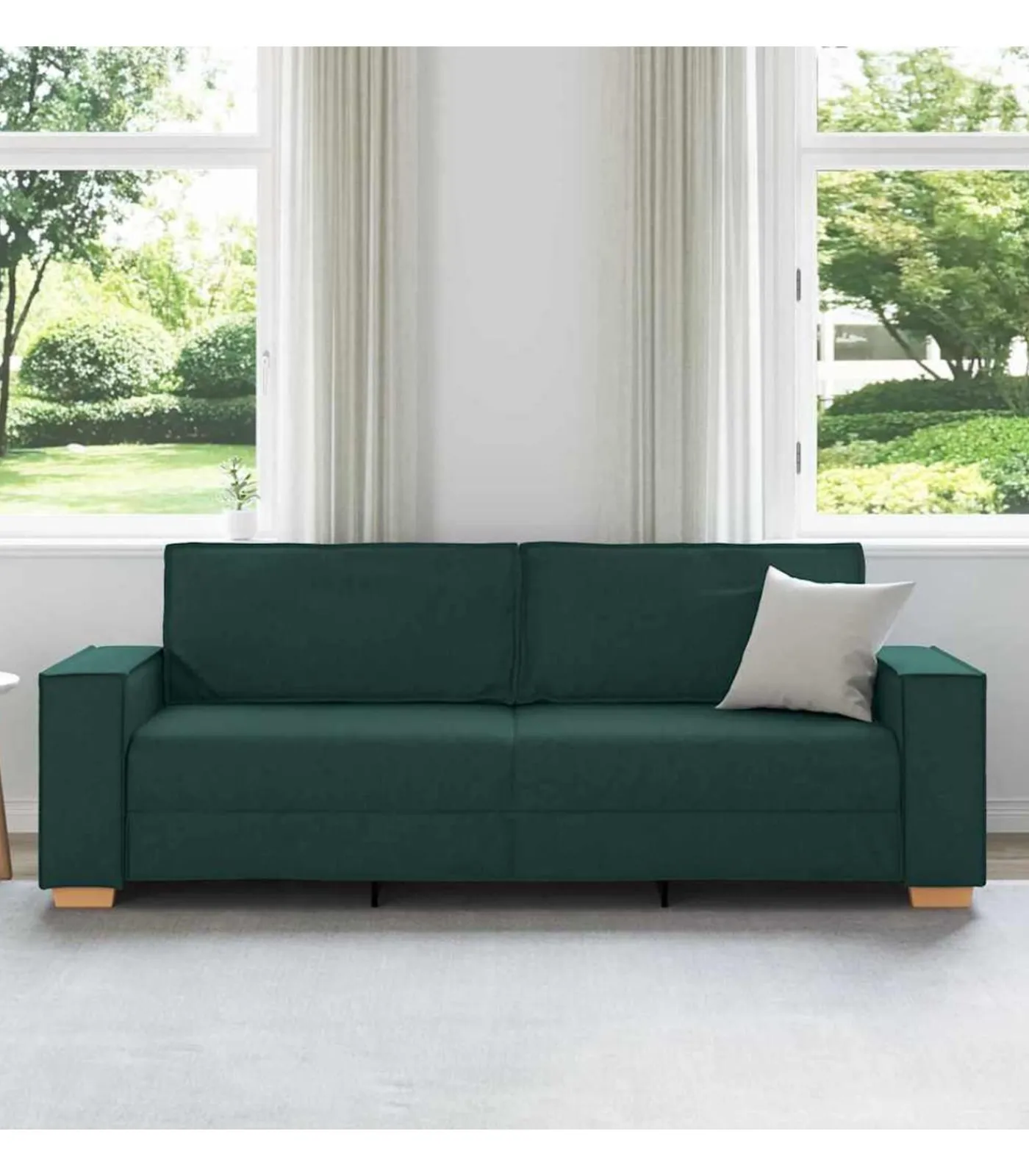 Hot 3-Zits Sofa met kussen Donkergroen 220 x 78 x 84 cm Stof Zetels