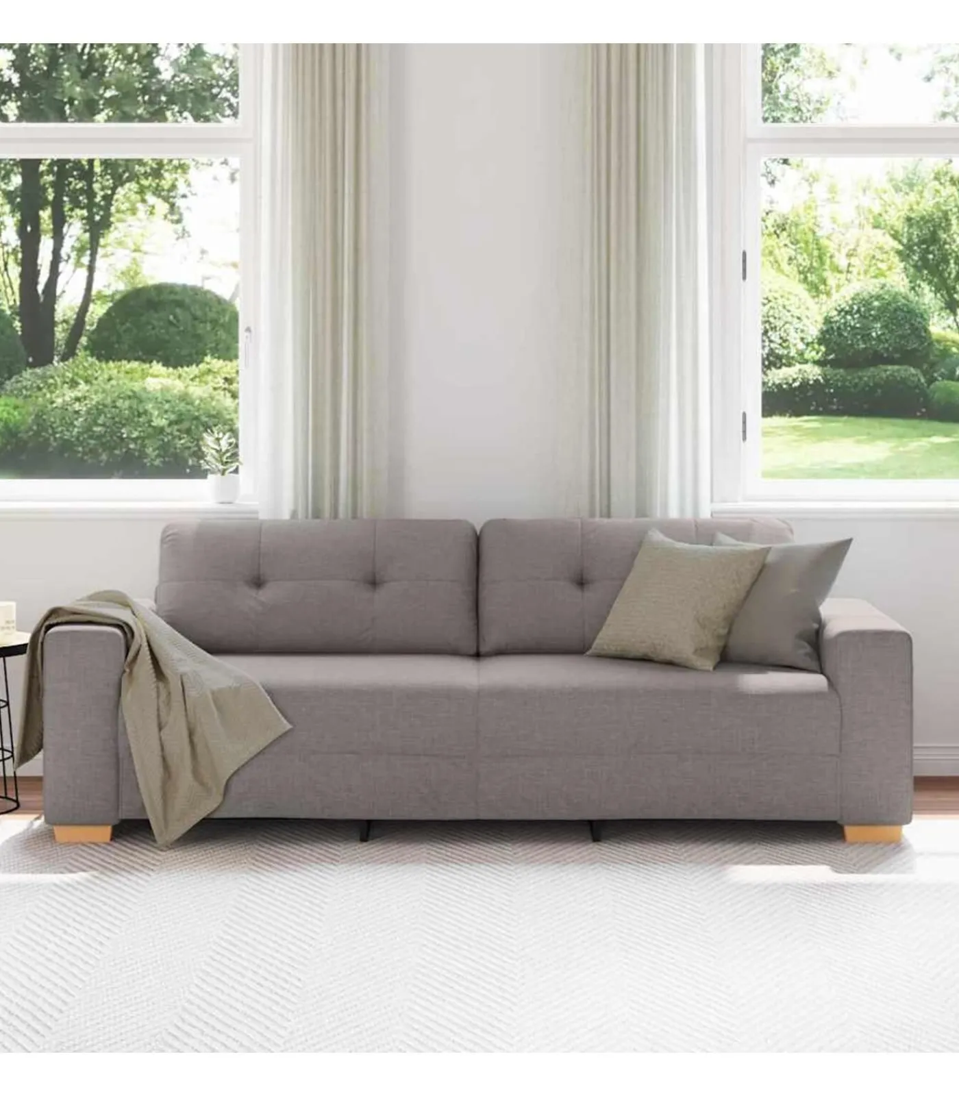 vidaXL 3-Zits Sofa met kussen Taupe Stof